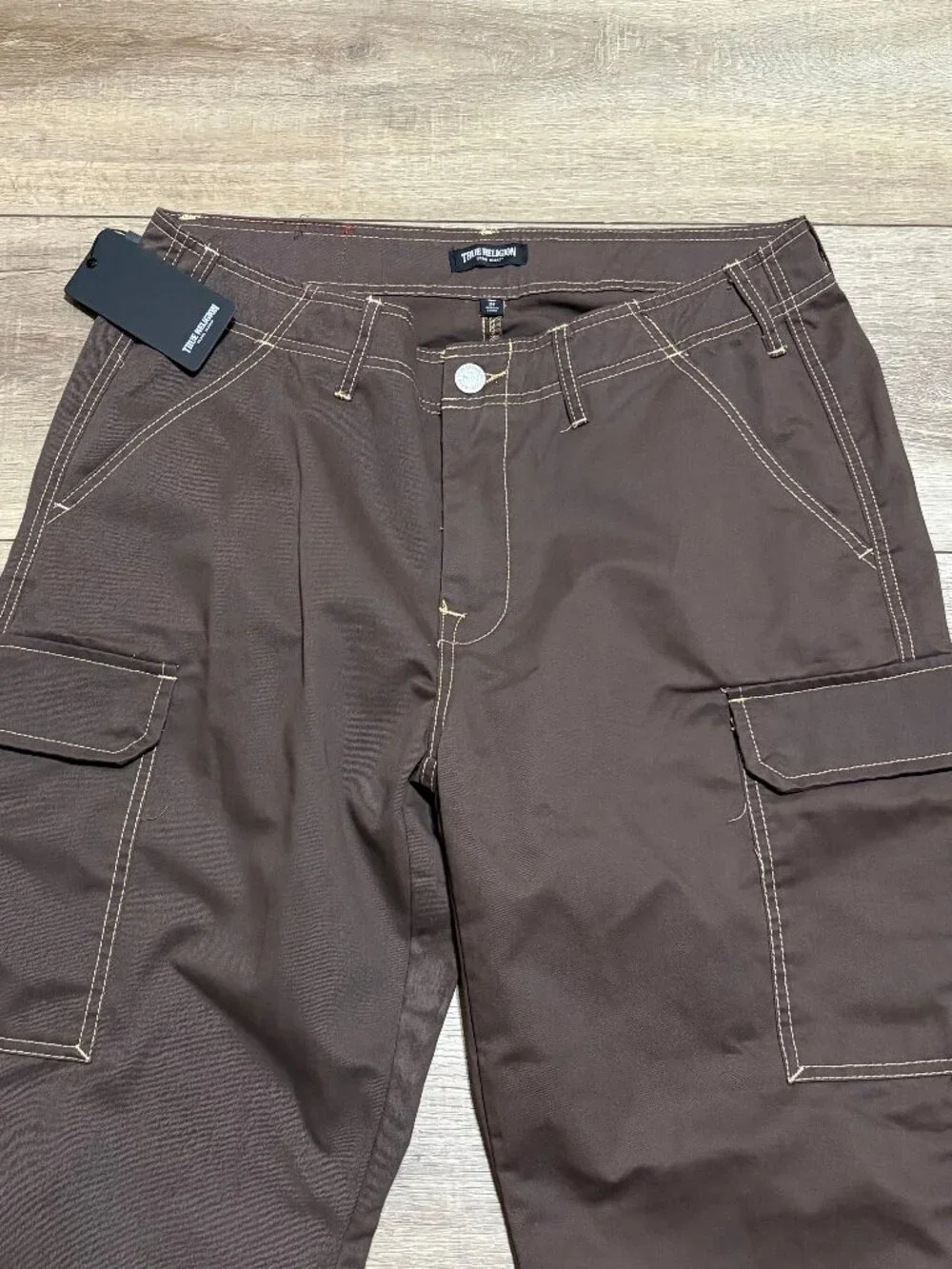NWT True Religion Cargo Pants Men's 36x32 Brown